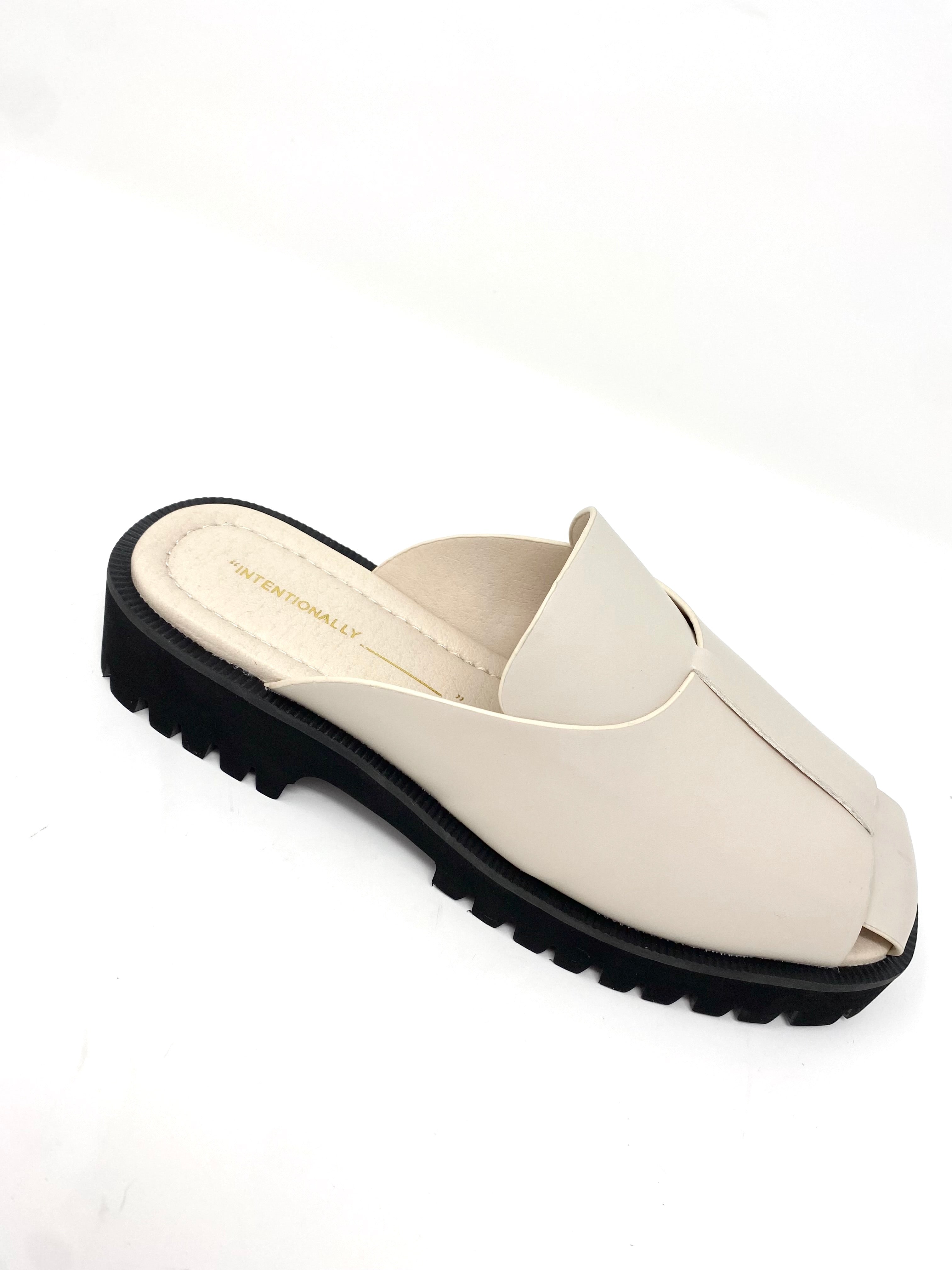 Delancey Lug Sole Sandal in Cream from Intentionally Blank