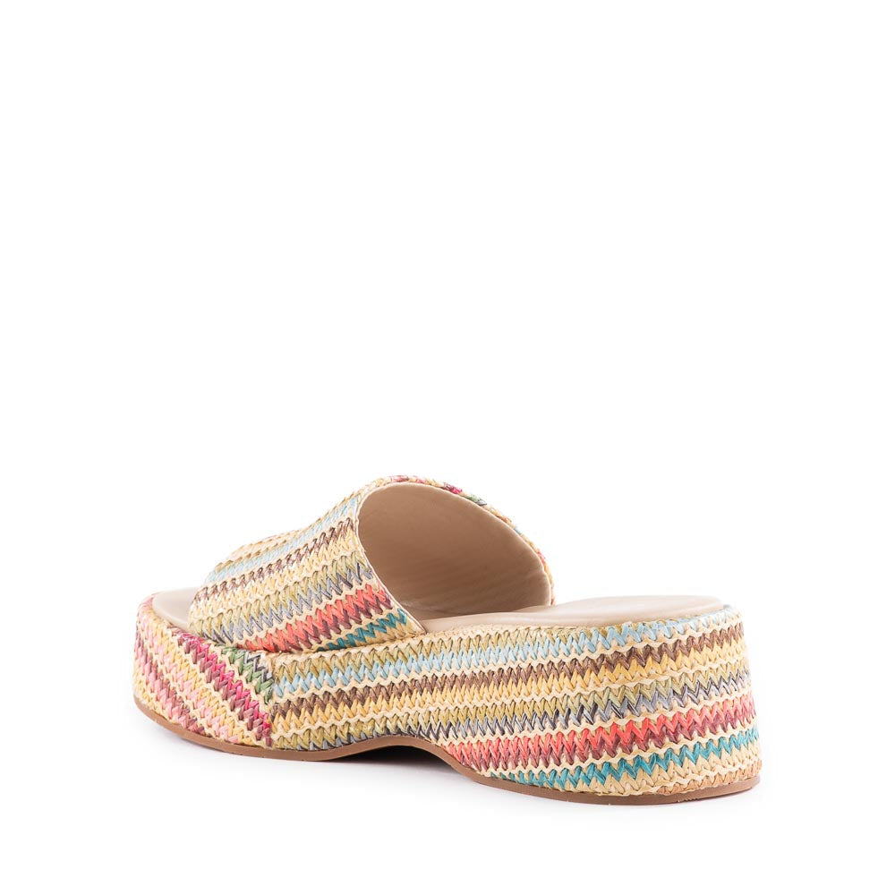 Driftwood Slide in Multi Raffia from BC Footwear