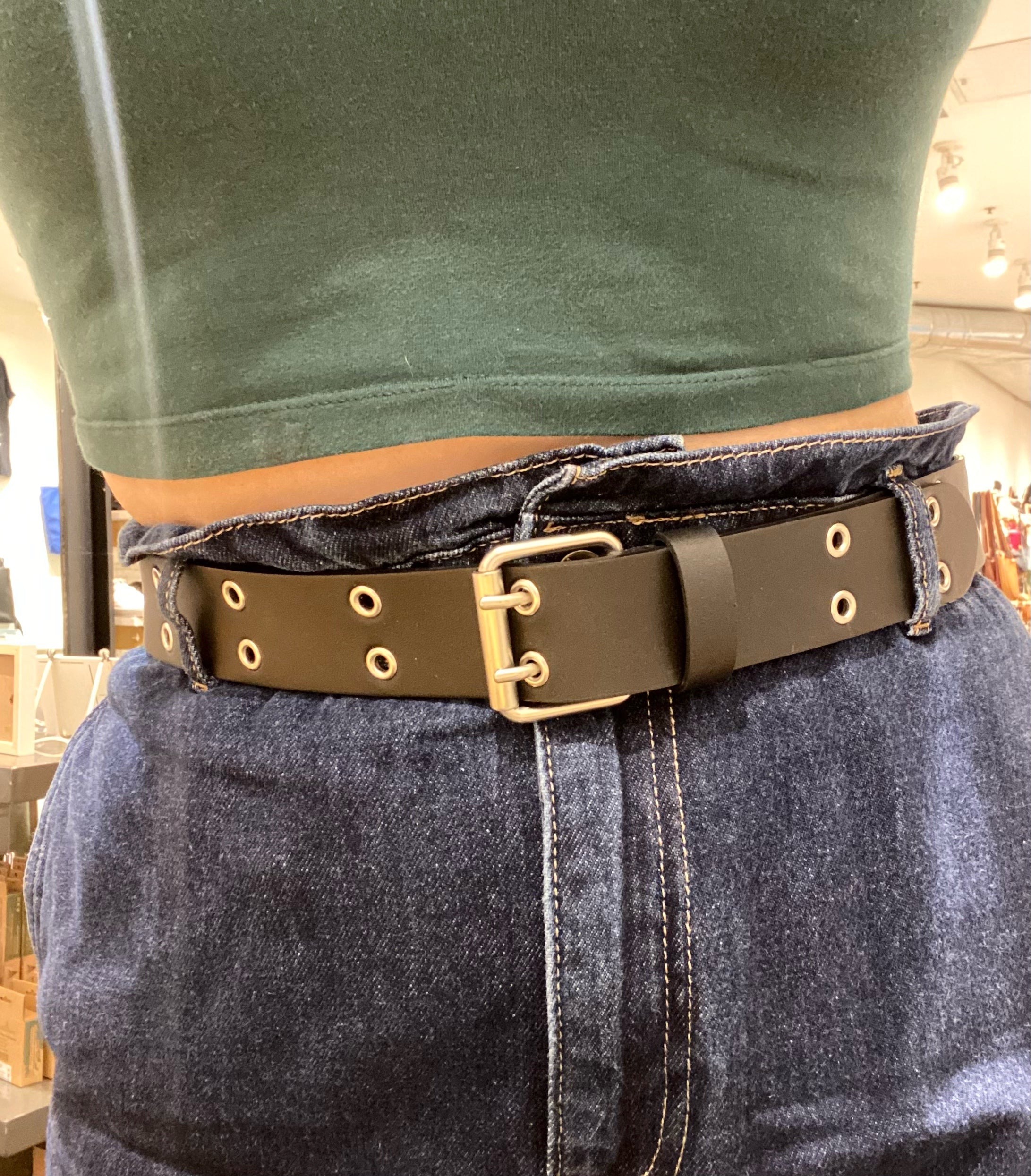 Cherie Grommet Belt in Black from Novacas