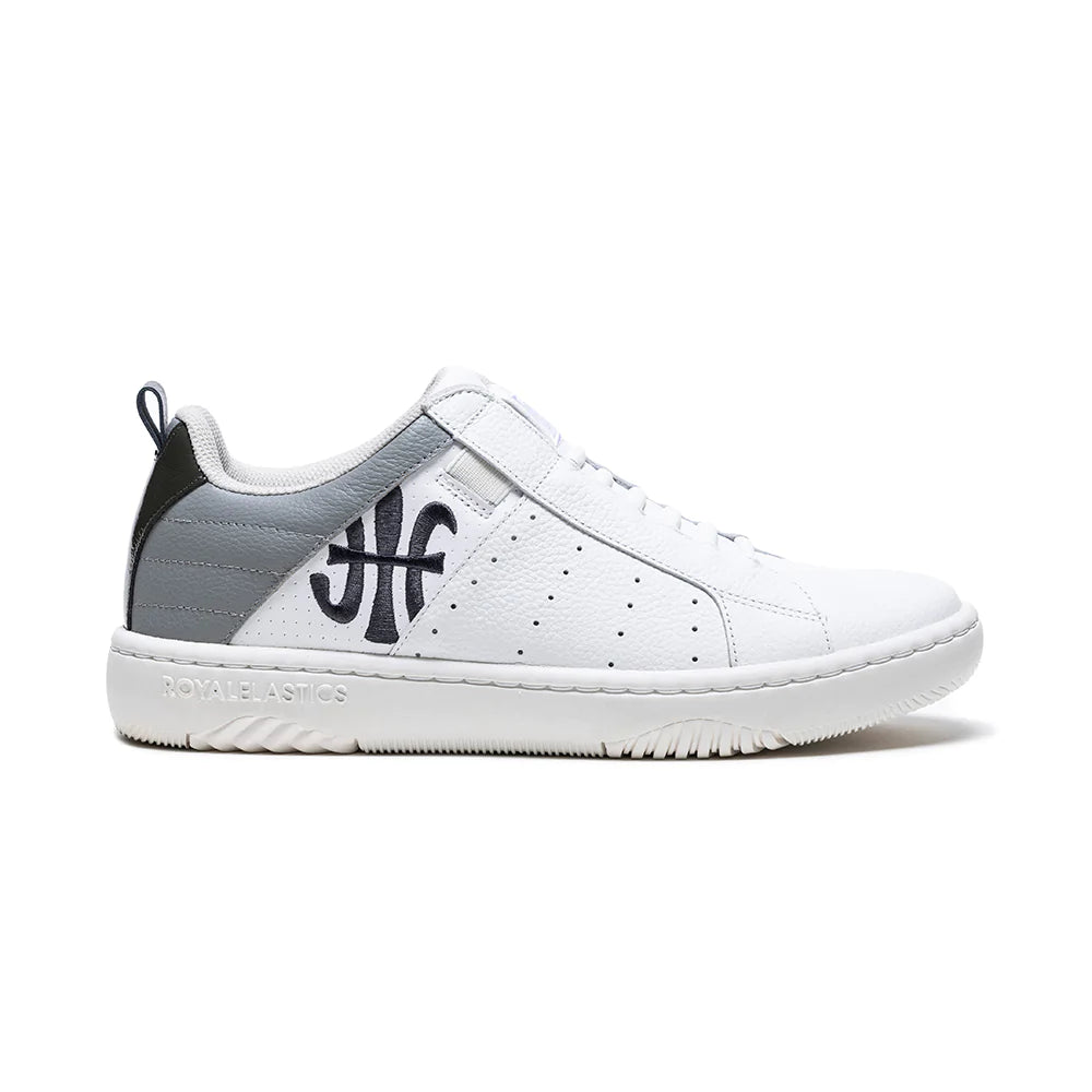 Men's Icon 2.0 White Black Gray Logo Leather Sneakers 06523-088