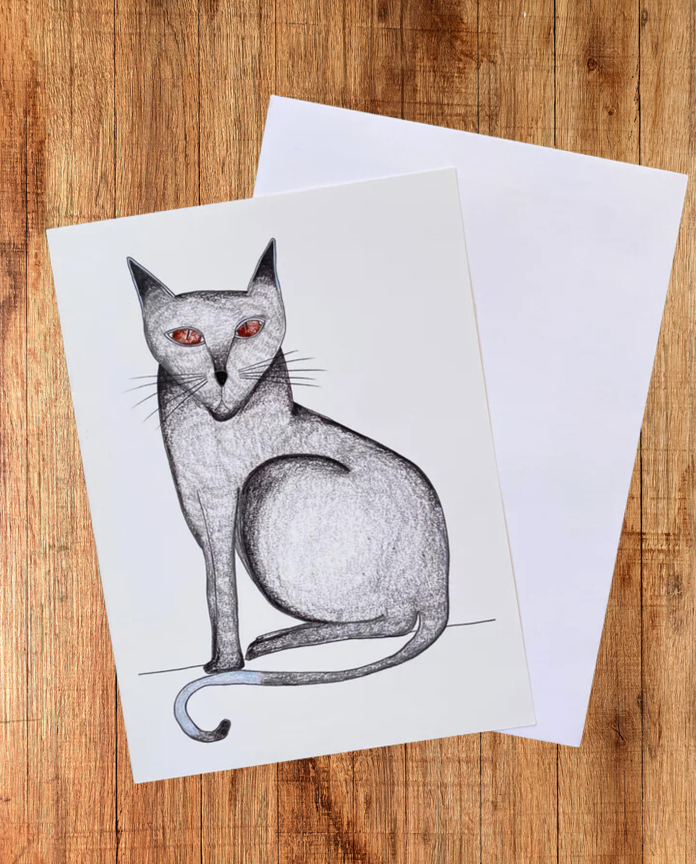 Sylvia Cat Greeting Card from natchie