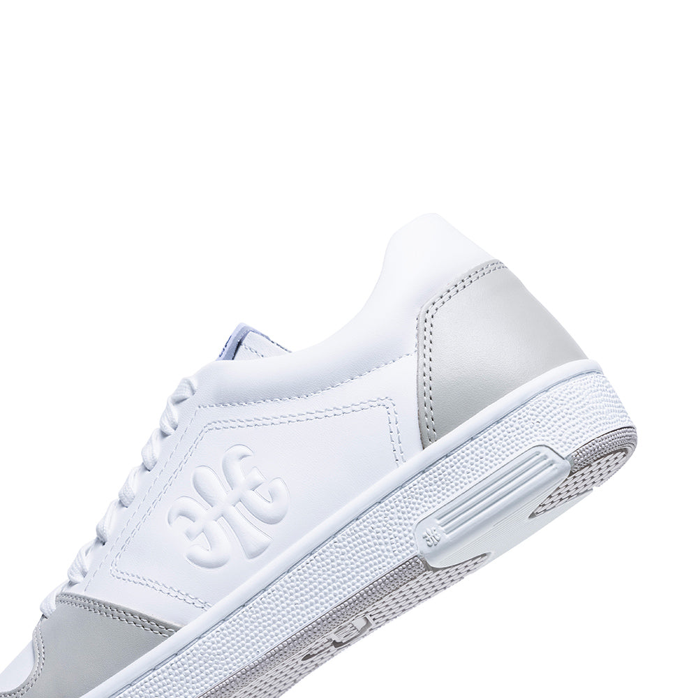 Women's Maker White Gray Logo Leather Sneakers 98221-008