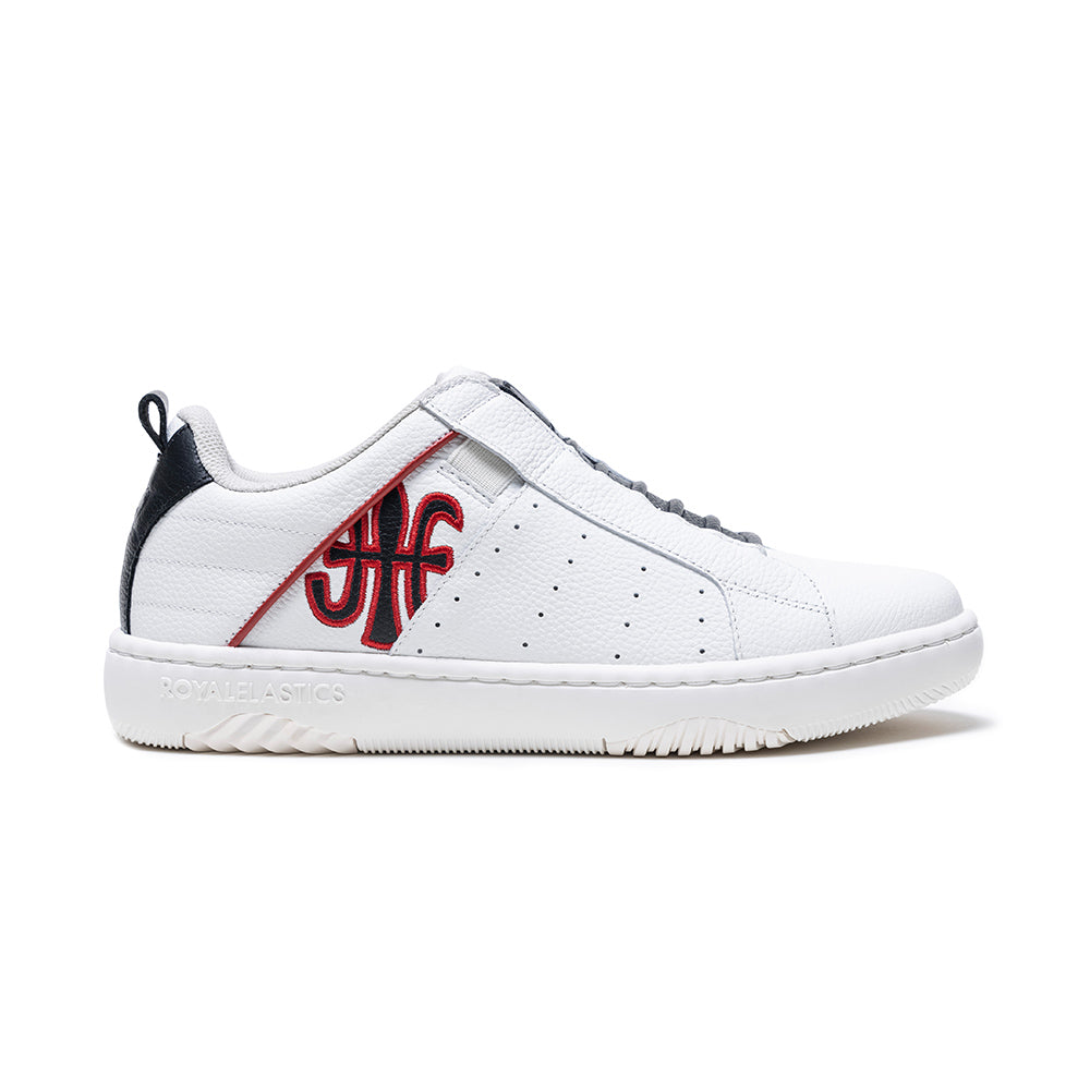 Men's Icon 2.0 White Red Black Logo Leather Sneakers 06531-091