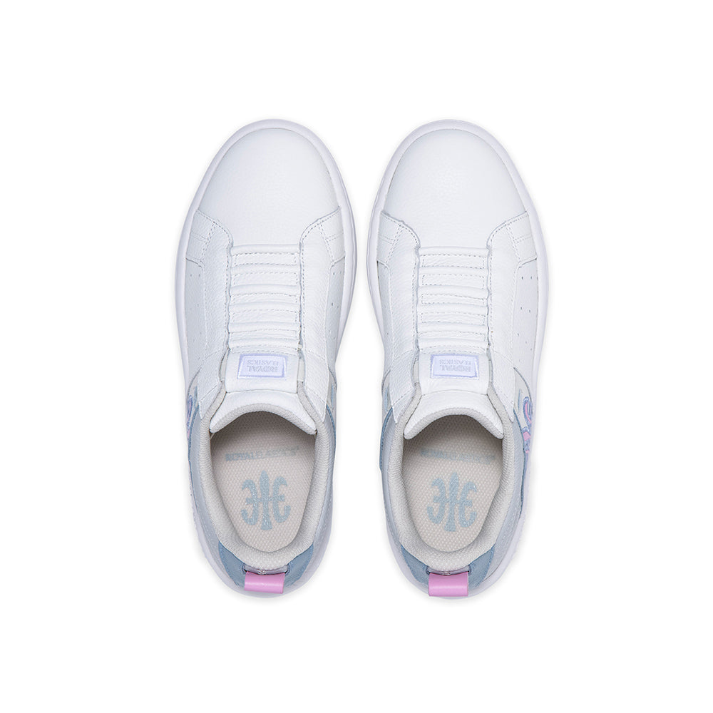 Women's Icon 2.0 White Blue Pink Logo Leather Sneakers 96532-018